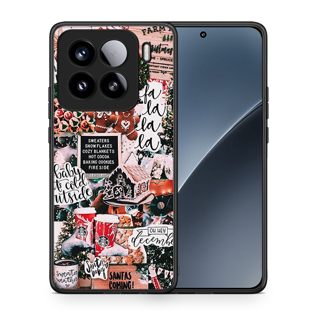 Θήκη Xiaomi 15 Xmas Habbits από τη Smartfits με σχέδιο στο πίσω μέρος και μαύρο περίβλημα | Xiaomi 15 Xmas Habbits case with colorful back and black bezels