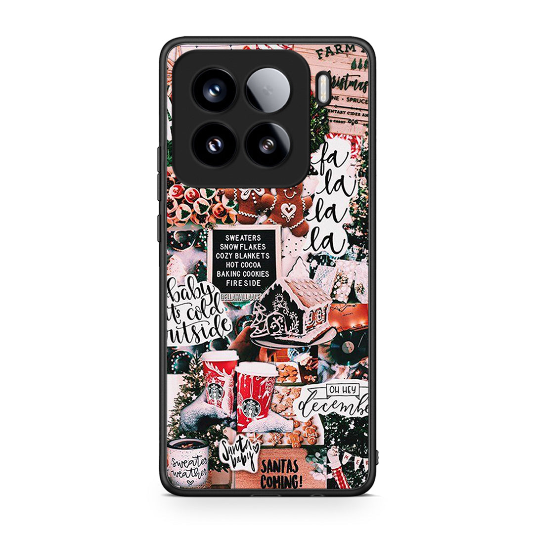 Xiaomi 15 Xmas Habbits θήκη από τη Smartfits με σχέδιο στο πίσω μέρος και μαύρο περίβλημα | Smartphone case with colorful back and black bezels by Smartfits