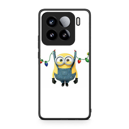 Xiaomi 15 Xmas Minion Lights θήκη από τη Smartfits με σχέδιο στο πίσω μέρος και μαύρο περίβλημα | Smartphone case with colorful back and black bezels by Smartfits