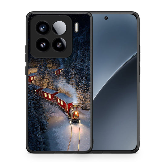 Θήκη Xiaomi 15 Xmas Train από τη Smartfits με σχέδιο στο πίσω μέρος και μαύρο περίβλημα | Xiaomi 15 Xmas Train case with colorful back and black bezels
