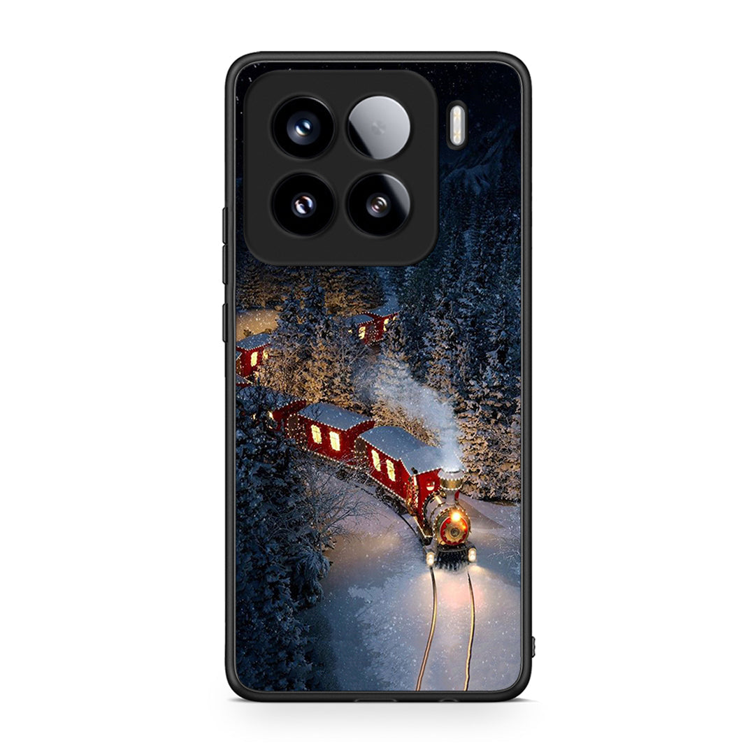 Xiaomi 15 Xmas Train θήκη από τη Smartfits με σχέδιο στο πίσω μέρος και μαύρο περίβλημα | Smartphone case with colorful back and black bezels by Smartfits