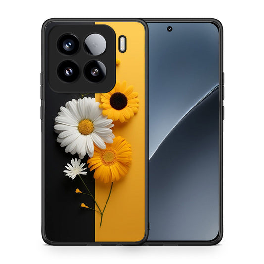 Θήκη Xiaomi 15 Yellow Daisies από τη Smartfits με σχέδιο στο πίσω μέρος και μαύρο περίβλημα | Xiaomi 15 Yellow Daisies case with colorful back and black bezels