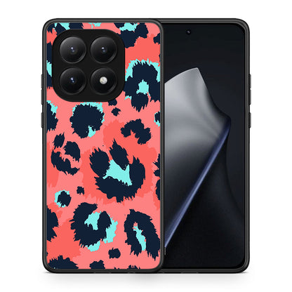 Θήκη Xiaomi 15T Pink Leopard Animal από τη Smartfits με σχέδιο στο πίσω μέρος και μαύρο περίβλημα | Xiaomi 15T Pink Leopard Animal case with colorful back and black bezels