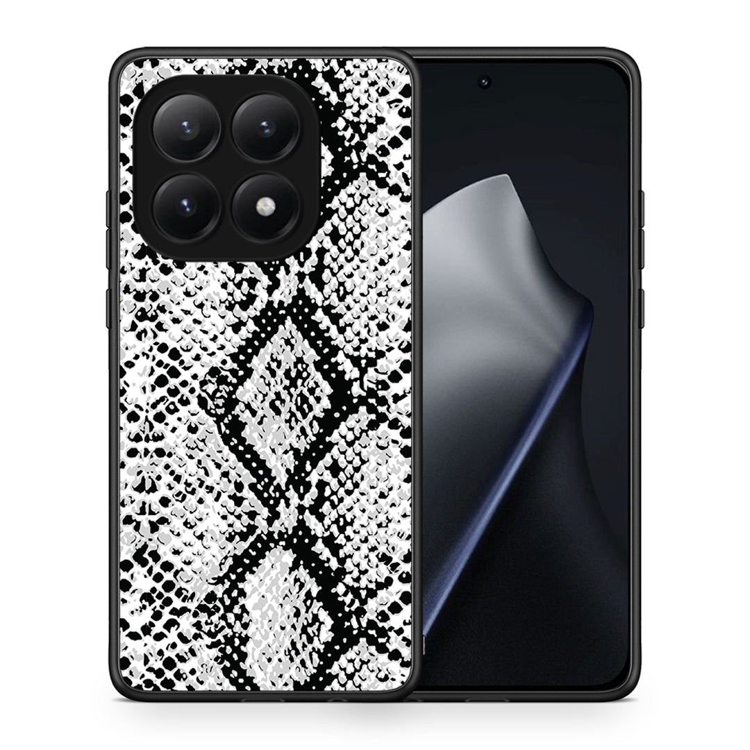 Θήκη Xiaomi 15T White Snake Animal από τη Smartfits με σχέδιο στο πίσω μέρος και μαύρο περίβλημα | Xiaomi 15T White Snake Animal case with colorful back and black bezels