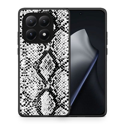 Θήκη Xiaomi 15T White Snake Animal από τη Smartfits με σχέδιο στο πίσω μέρος και μαύρο περίβλημα | Xiaomi 15T White Snake Animal case with colorful back and black bezels
