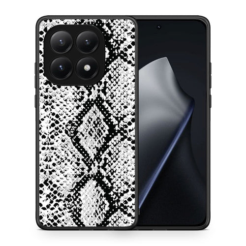 Θήκη Xiaomi 15T White Snake Animal από τη Smartfits με σχέδιο στο πίσω μέρος και μαύρο περίβλημα | Xiaomi 15T White Snake Animal case with colorful back and black bezels