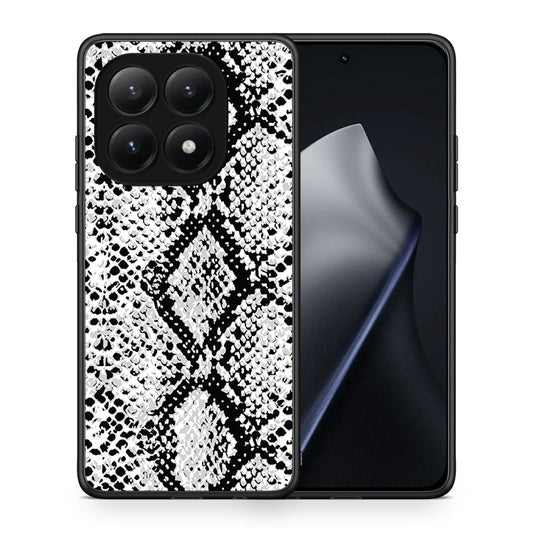 Θήκη Xiaomi 15T White Snake Animal από τη Smartfits με σχέδιο στο πίσω μέρος και μαύρο περίβλημα | Xiaomi 15T White Snake Animal case with colorful back and black bezels