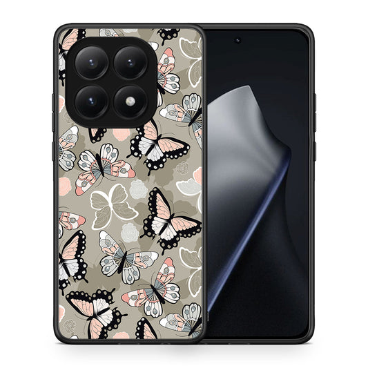 Θήκη Xiaomi 15T Butterflies Boho από τη Smartfits με σχέδιο στο πίσω μέρος και μαύρο περίβλημα | Xiaomi 15T Butterflies Boho case with colorful back and black bezels