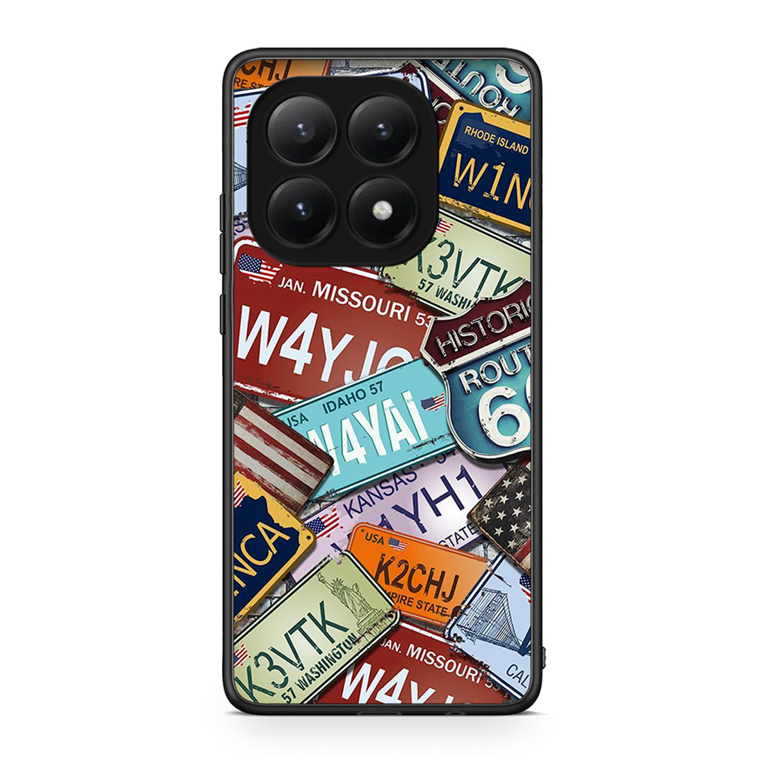 Xiaomi 15T Car Plates θήκη από τη Smartfits με σχέδιο στο πίσω μέρος και μαύρο περίβλημα | Smartphone case with colorful back and black bezels by Smartfits