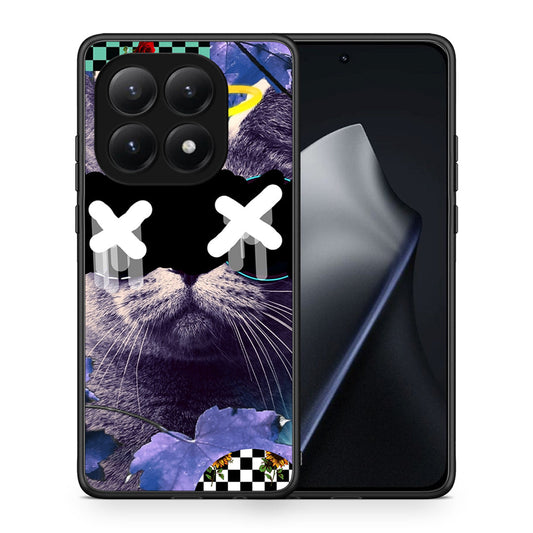 Θήκη Xiaomi 15T Cat Collage από τη Smartfits με σχέδιο στο πίσω μέρος και μαύρο περίβλημα | Xiaomi 15T Cat Collage case with colorful back and black bezels