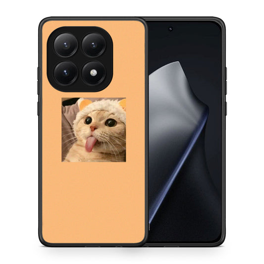 Θήκη Xiaomi 15T Cat Tongue από τη Smartfits με σχέδιο στο πίσω μέρος και μαύρο περίβλημα | Xiaomi 15T Cat Tongue case with colorful back and black bezels
