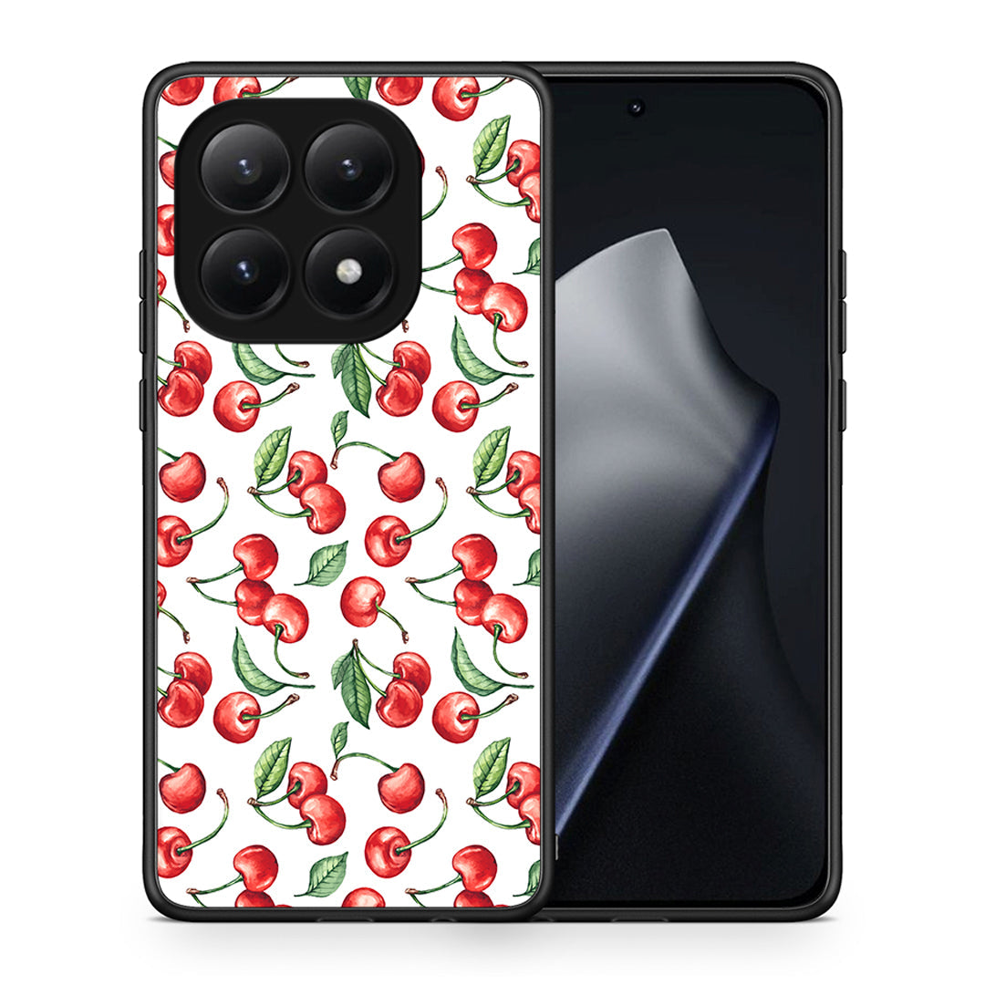 Θήκη Xiaomi 15T Cherry Summer από τη Smartfits με σχέδιο στο πίσω μέρος και μαύρο περίβλημα | Xiaomi 15T Cherry Summer case with colorful back and black bezels