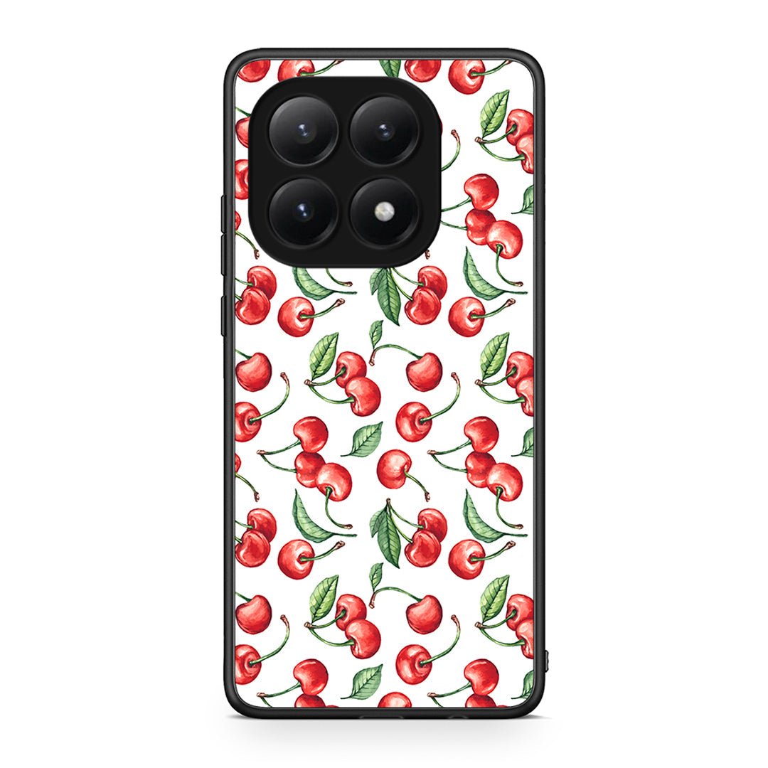 Xiaomi 15T Cherry Summer θήκη από τη Smartfits με σχέδιο στο πίσω μέρος και μαύρο περίβλημα | Smartphone case with colorful back and black bezels by Smartfits