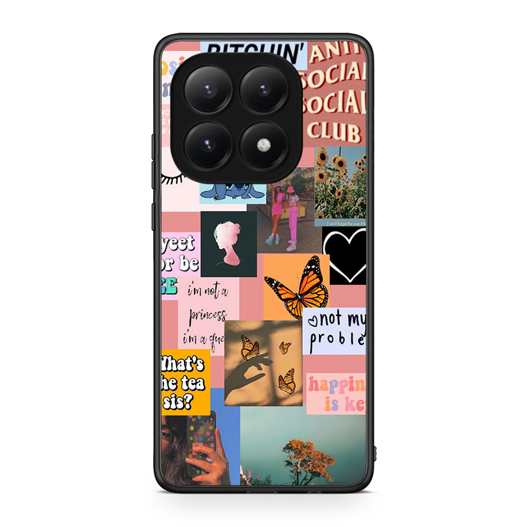 Xiaomi 15T Collage Bitchin Θήκη Αγίου Βαλεντίνου από τη Smartfits με σχέδιο στο πίσω μέρος και μαύρο περίβλημα | Smartphone case with colorful back and black bezels by Smartfits