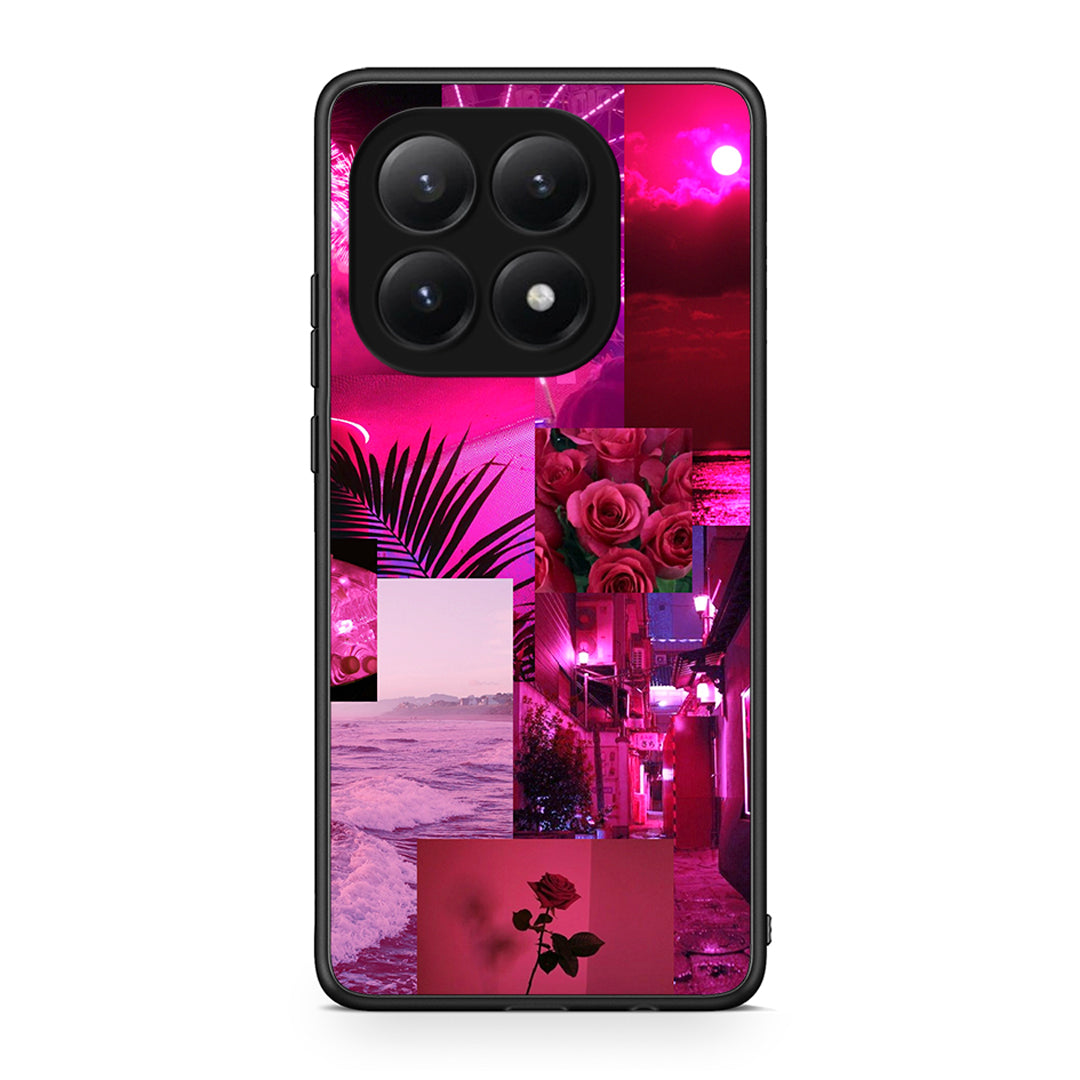 Xiaomi 15T Collage Red Roses Θήκη Αγίου Βαλεντίνου από τη Smartfits με σχέδιο στο πίσω μέρος και μαύρο περίβλημα | Smartphone case with colorful back and black bezels by Smartfits