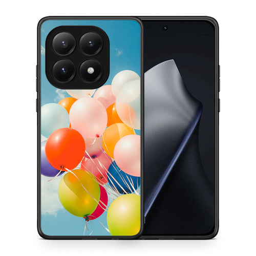 Θήκη Xiaomi 15T Colorful Balloons από τη Smartfits με σχέδιο στο πίσω μέρος και μαύρο περίβλημα | Xiaomi 15T Colorful Balloons case with colorful back and black bezels