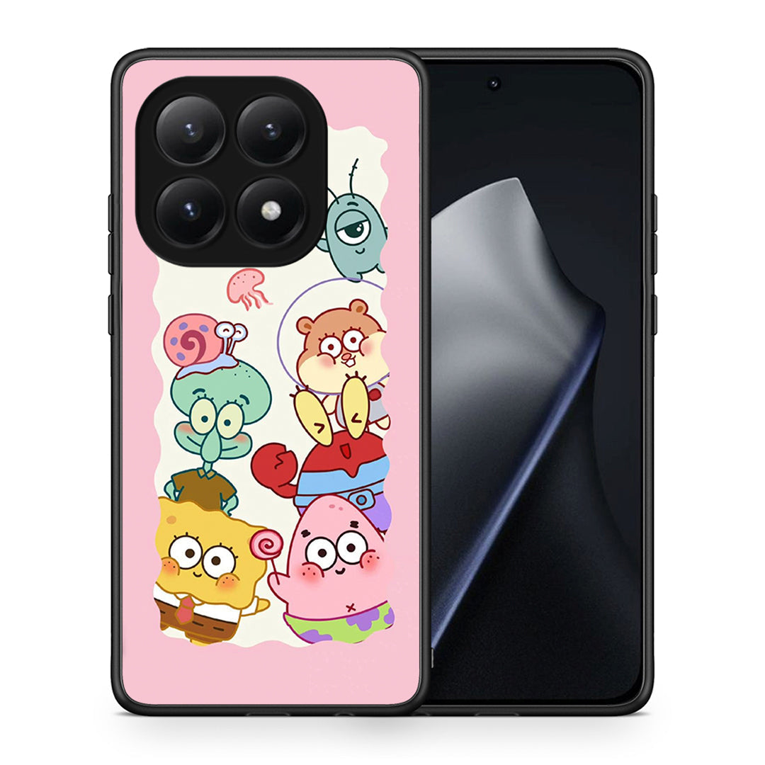 Θήκη Xiaomi 15T Cute Companion από τη Smartfits με σχέδιο στο πίσω μέρος και μαύρο περίβλημα | Xiaomi 15T Cute Companion case with colorful back and black bezels