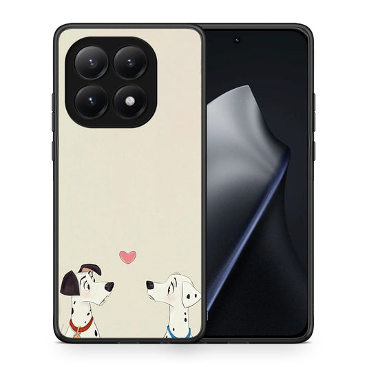 Θήκη Xiaomi 15T Dalmatians Love από τη Smartfits με σχέδιο στο πίσω μέρος και μαύρο περίβλημα | Xiaomi 15T Dalmatians Love case with colorful back and black bezels