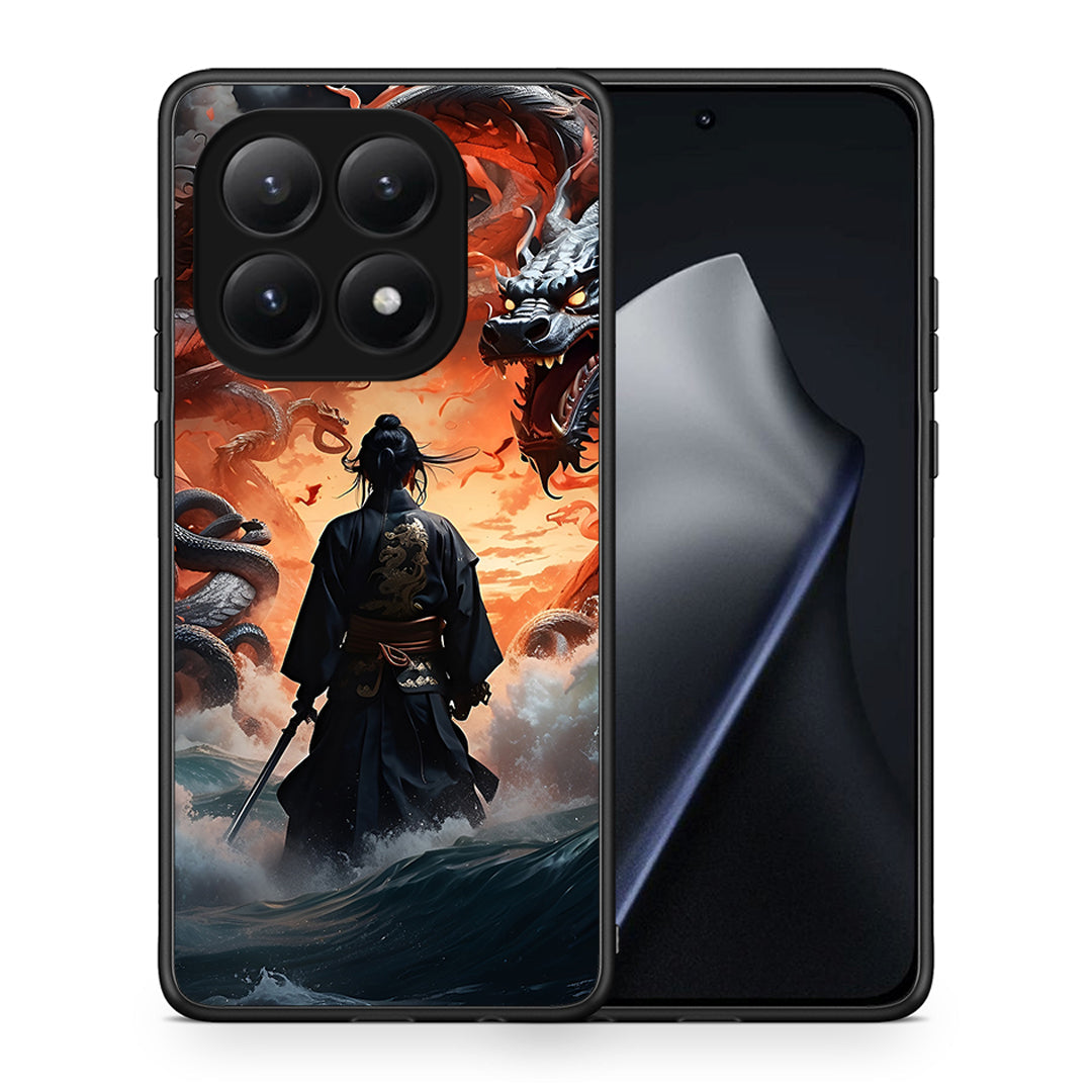 Θήκη Xiaomi 15T Dragons Fight από τη Smartfits με σχέδιο στο πίσω μέρος και μαύρο περίβλημα | Xiaomi 15T Dragons Fight case with colorful back and black bezels