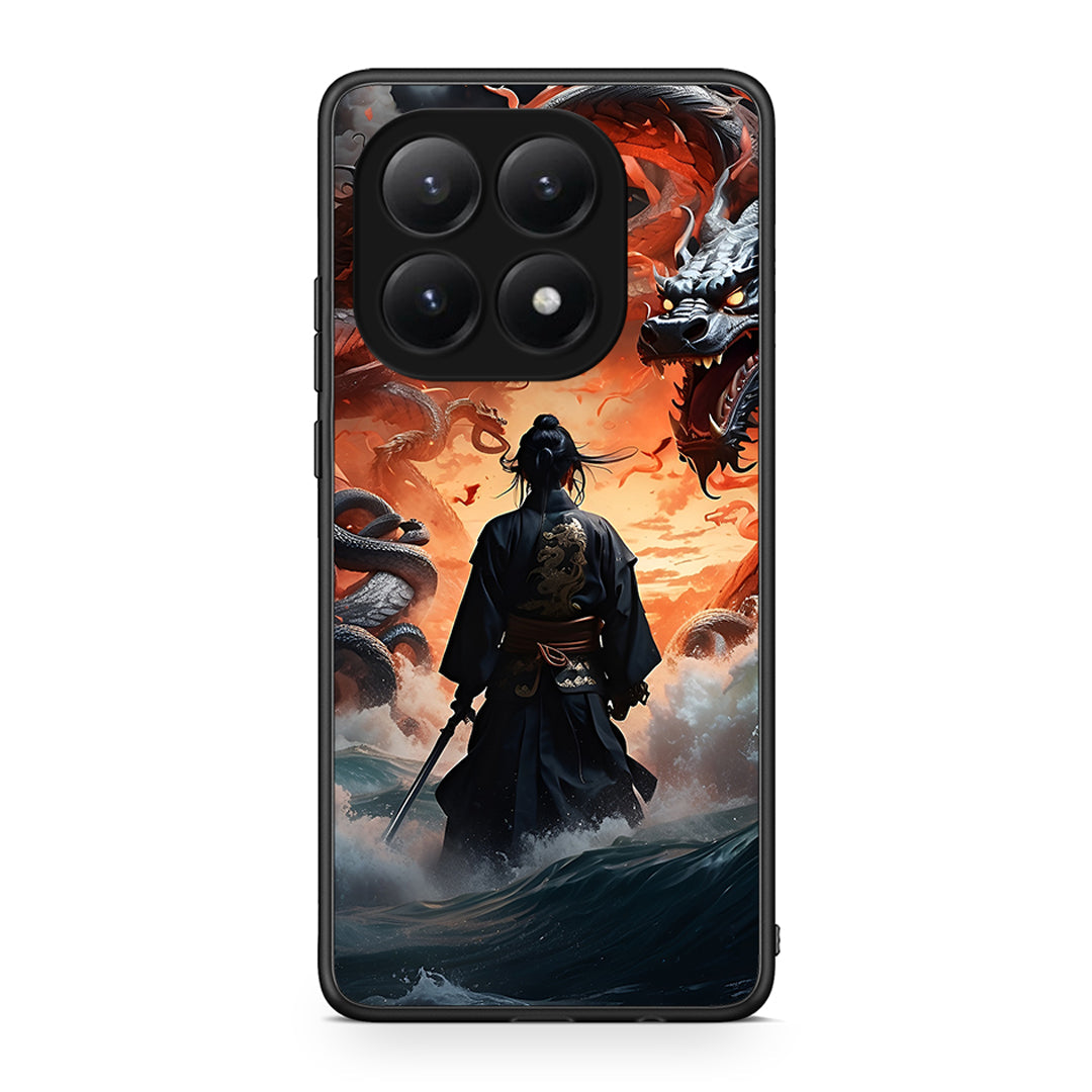 Xiaomi 15T Dragons Fight θήκη από τη Smartfits με σχέδιο στο πίσω μέρος και μαύρο περίβλημα | Smartphone case with colorful back and black bezels by Smartfits