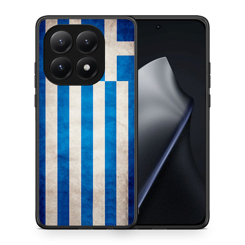 Θήκη Xiaomi 15T Greek Flag από τη Smartfits με σχέδιο στο πίσω μέρος και μαύρο περίβλημα | Xiaomi 15T Greek Flag case with colorful back and black bezels