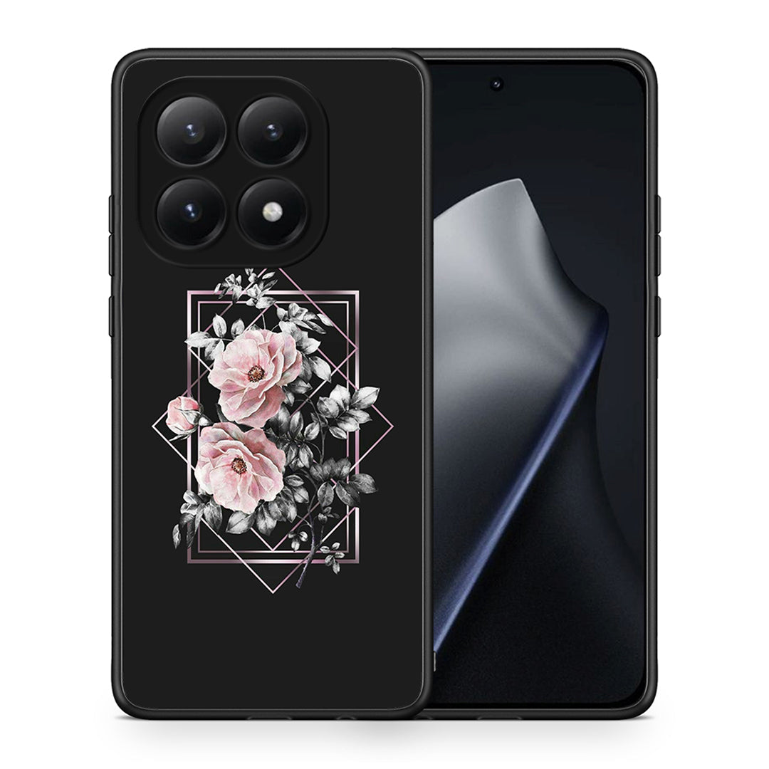 Θήκη Xiaomi 15T Frame Flower από τη Smartfits με σχέδιο στο πίσω μέρος και μαύρο περίβλημα | Xiaomi 15T Frame Flower case with colorful back and black bezels