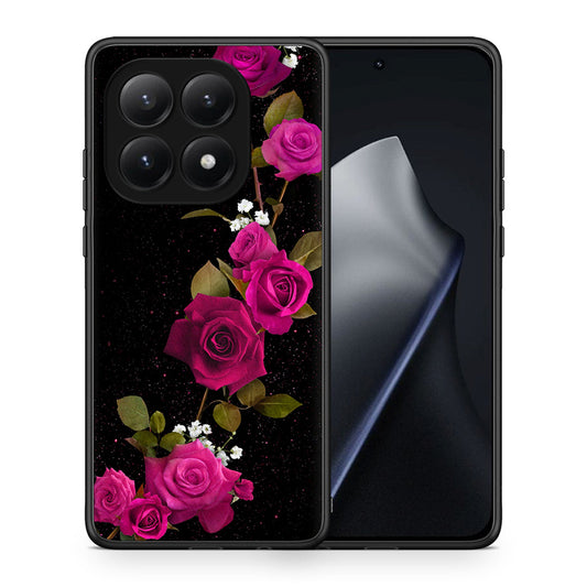 Θήκη Xiaomi 15T Red Roses Flower από τη Smartfits με σχέδιο στο πίσω μέρος και μαύρο περίβλημα | Xiaomi 15T Red Roses Flower case with colorful back and black bezels
