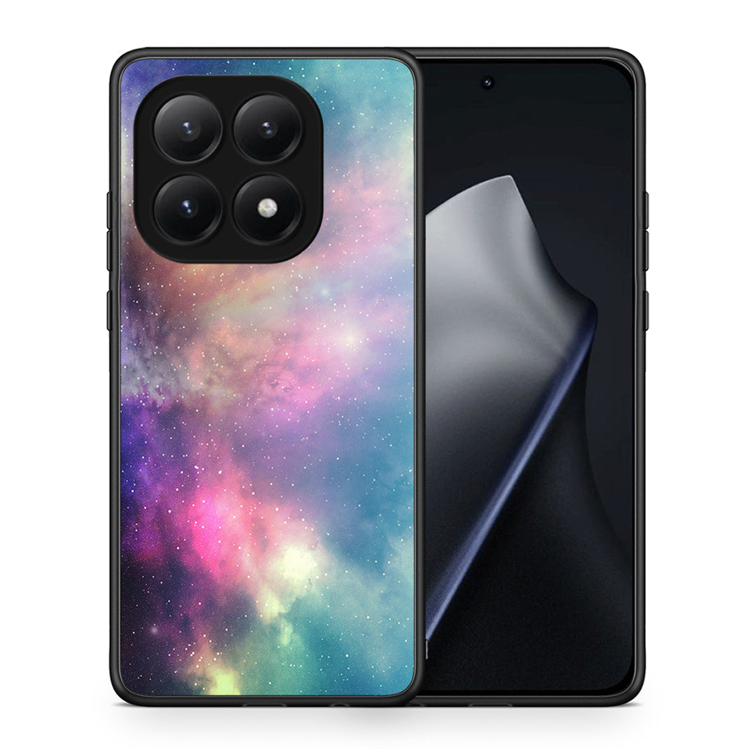 Θήκη Xiaomi 15T Rainbow Galaxy από τη Smartfits με σχέδιο στο πίσω μέρος και μαύρο περίβλημα | Xiaomi 15T Rainbow Galaxy case with colorful back and black bezels