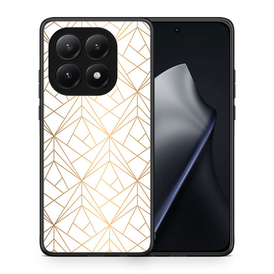 Θήκη Xiaomi 15T Luxury White Geometric από τη Smartfits με σχέδιο στο πίσω μέρος και μαύρο περίβλημα | Xiaomi 15T Luxury White Geometric case with colorful back and black bezels