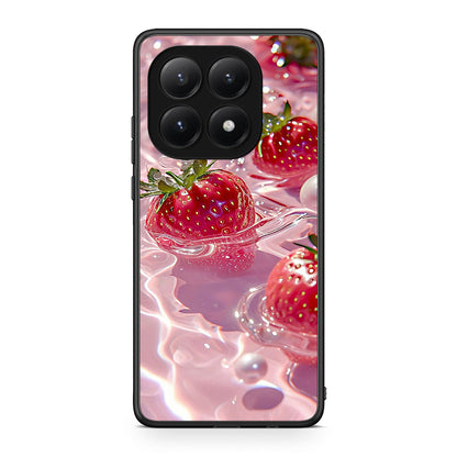 Xiaomi 15T Juicy Strawberries θήκη από τη Smartfits με σχέδιο στο πίσω μέρος και μαύρο περίβλημα | Smartphone case with colorful back and black bezels by Smartfits