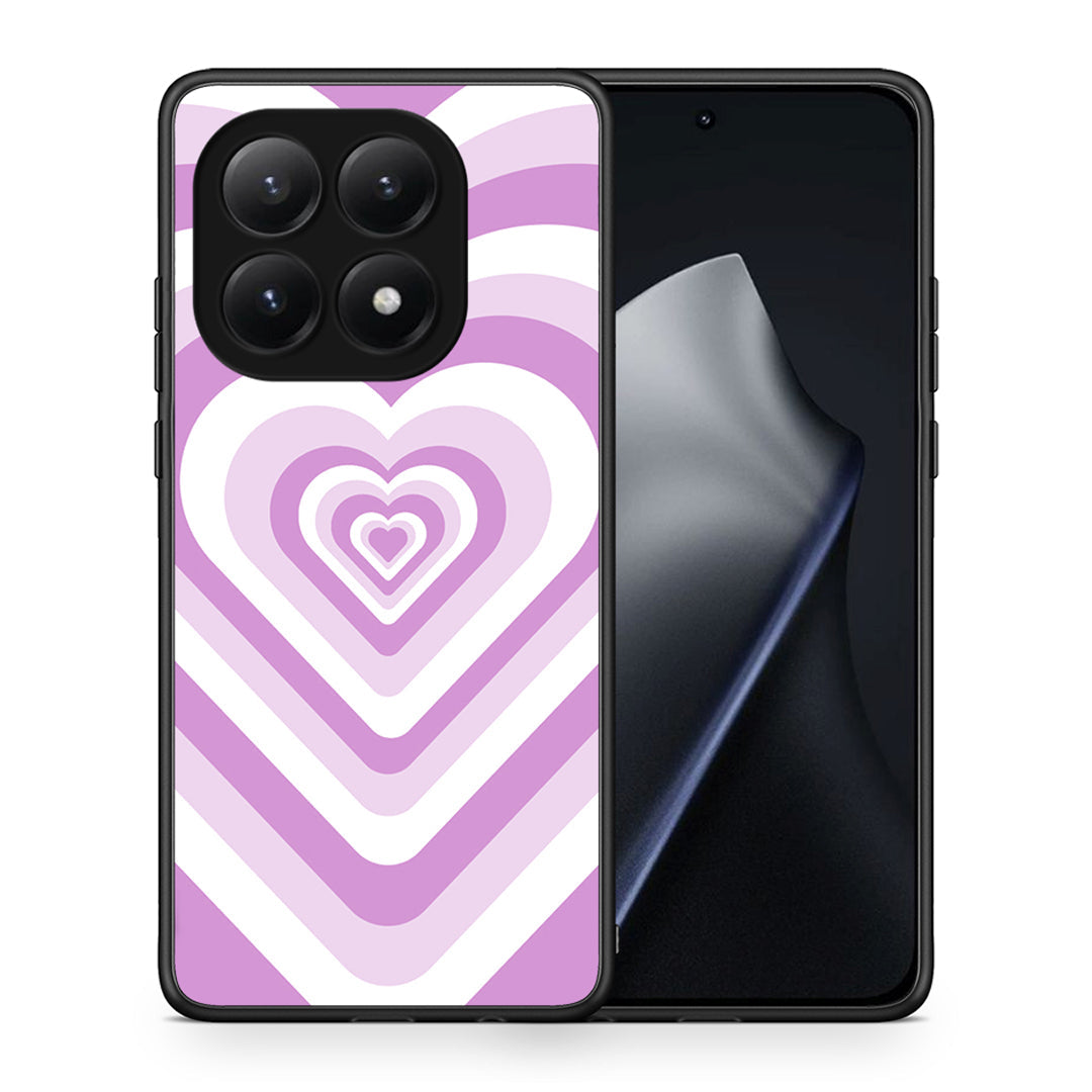 Θήκη Xiaomi 15T Lilac Hearts από τη Smartfits με σχέδιο στο πίσω μέρος και μαύρο περίβλημα | Xiaomi 15T Lilac Hearts case with colorful back and black bezels