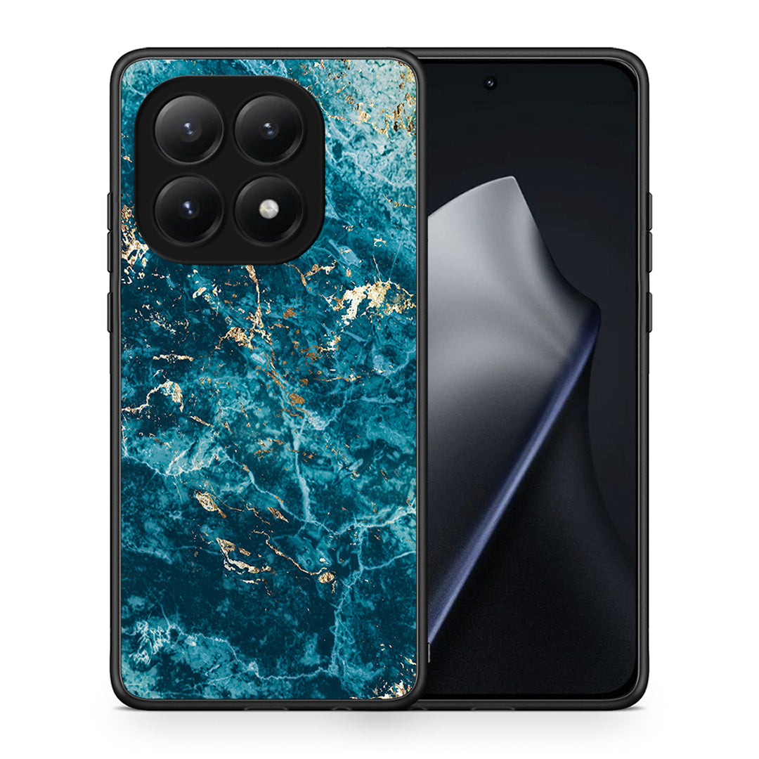 Θήκη Xiaomi 15T Marble Blue από τη Smartfits με σχέδιο στο πίσω μέρος και μαύρο περίβλημα | Xiaomi 15T Marble Blue case with colorful back and black bezels