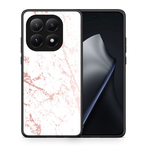 Θήκη Xiaomi 15T Pink Splash Marble από τη Smartfits με σχέδιο στο πίσω μέρος και μαύρο περίβλημα | Xiaomi 15T Pink Splash Marble case with colorful back and black bezels