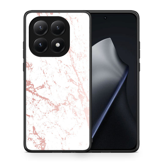 Θήκη Xiaomi 15T Pink Splash Marble από τη Smartfits με σχέδιο στο πίσω μέρος και μαύρο περίβλημα | Xiaomi 15T Pink Splash Marble case with colorful back and black bezels