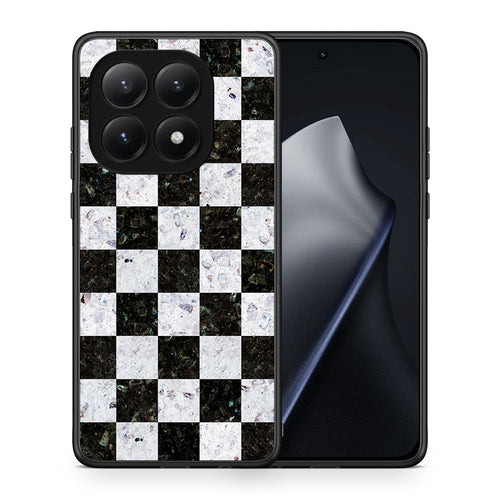 Θήκη Xiaomi 15T Square Geometric Marble από τη Smartfits με σχέδιο στο πίσω μέρος και μαύρο περίβλημα | Xiaomi 15T Square Geometric Marble case with colorful back and black bezels