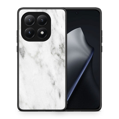 Θήκη Xiaomi 15T White Marble από τη Smartfits με σχέδιο στο πίσω μέρος και μαύρο περίβλημα | Xiaomi 15T White Marble case with colorful back and black bezels