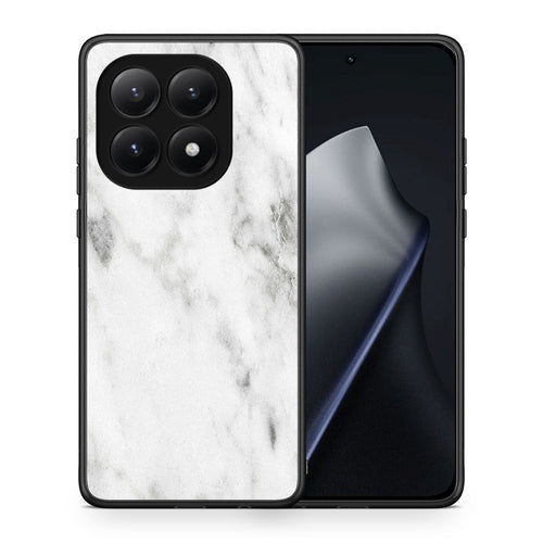 Θήκη Xiaomi 15T White Marble από τη Smartfits με σχέδιο στο πίσω μέρος και μαύρο περίβλημα | Xiaomi 15T White Marble case with colorful back and black bezels