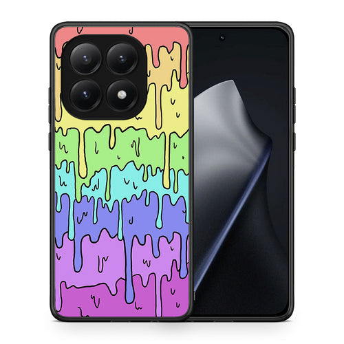 Θήκη Xiaomi 15T Melting Rainbow από τη Smartfits με σχέδιο στο πίσω μέρος και μαύρο περίβλημα | Xiaomi 15T Melting Rainbow case with colorful back and black bezels