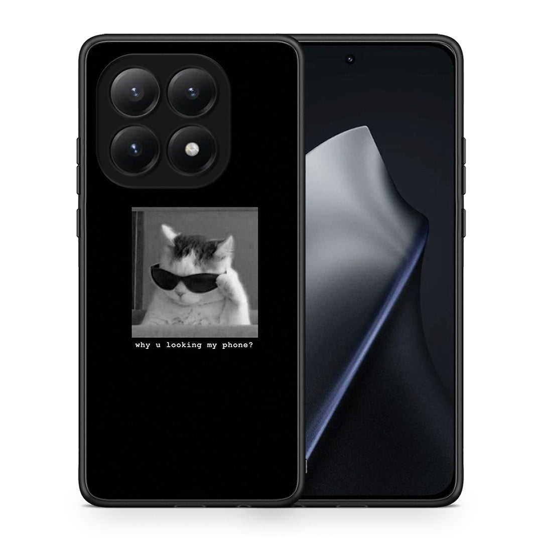 Θήκη Xiaomi 15T Meme Cat από τη Smartfits με σχέδιο στο πίσω μέρος και μαύρο περίβλημα | Xiaomi 15T Meme Cat case with colorful back and black bezels