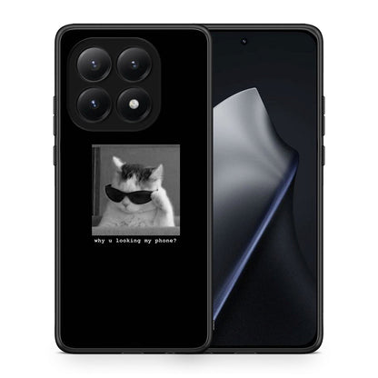 Θήκη Xiaomi 15T Meme Cat από τη Smartfits με σχέδιο στο πίσω μέρος και μαύρο περίβλημα | Xiaomi 15T Meme Cat case with colorful back and black bezels