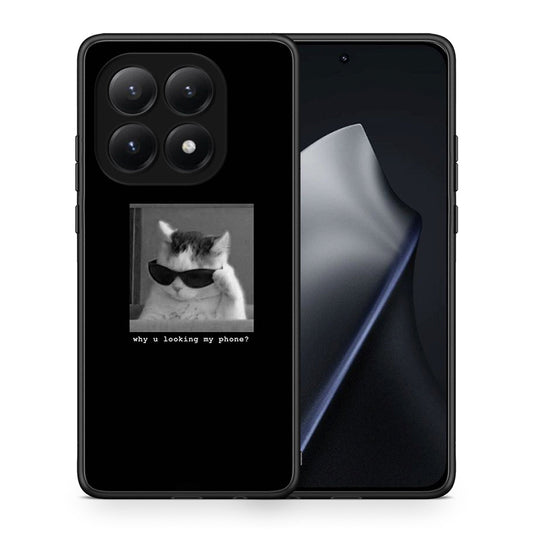 Θήκη Xiaomi 15T Meme Cat από τη Smartfits με σχέδιο στο πίσω μέρος και μαύρο περίβλημα | Xiaomi 15T Meme Cat case with colorful back and black bezels