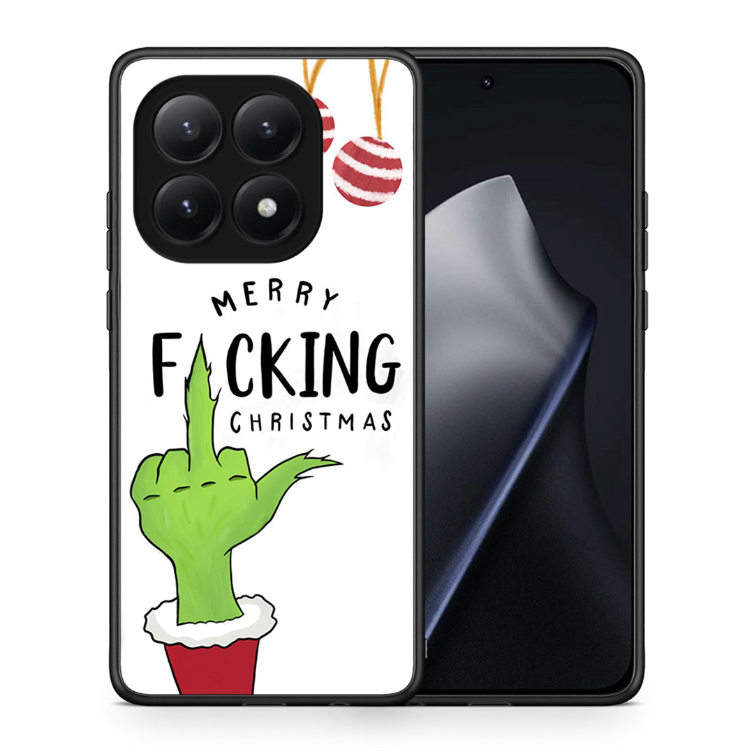 Θήκη Xiaomi 15T Merry F Xmas από τη Smartfits με σχέδιο στο πίσω μέρος και μαύρο περίβλημα | Xiaomi 15T Merry F Xmas case with colorful back and black bezels