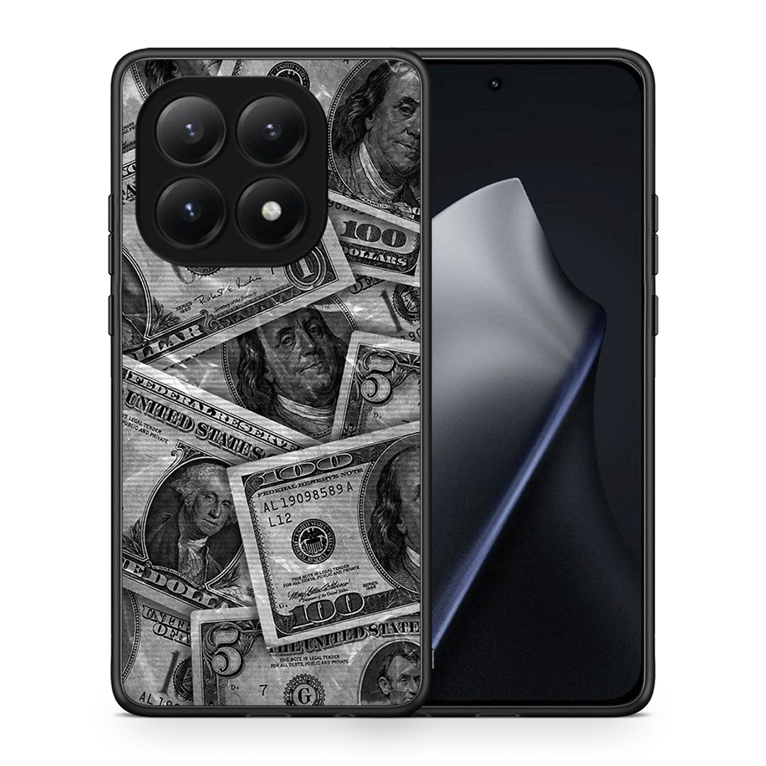 Θήκη Xiaomi 15T Money Dollars από τη Smartfits με σχέδιο στο πίσω μέρος και μαύρο περίβλημα | Xiaomi 15T Money Dollars case with colorful back and black bezels