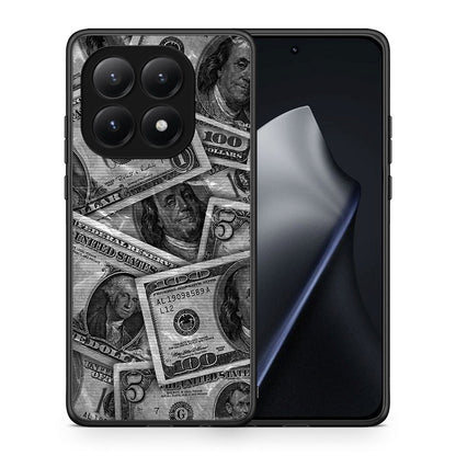 Θήκη Xiaomi 15T Money Dollars από τη Smartfits με σχέδιο στο πίσω μέρος και μαύρο περίβλημα | Xiaomi 15T Money Dollars case with colorful back and black bezels