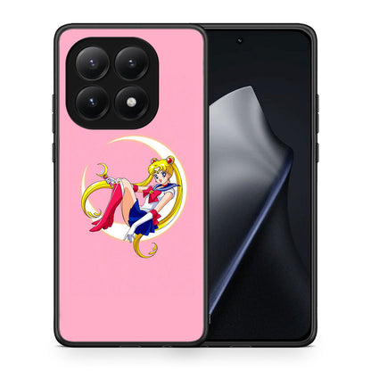Θήκη Xiaomi 15T Moon Girl από τη Smartfits με σχέδιο στο πίσω μέρος και μαύρο περίβλημα | Xiaomi 15T Moon Girl case with colorful back and black bezels
