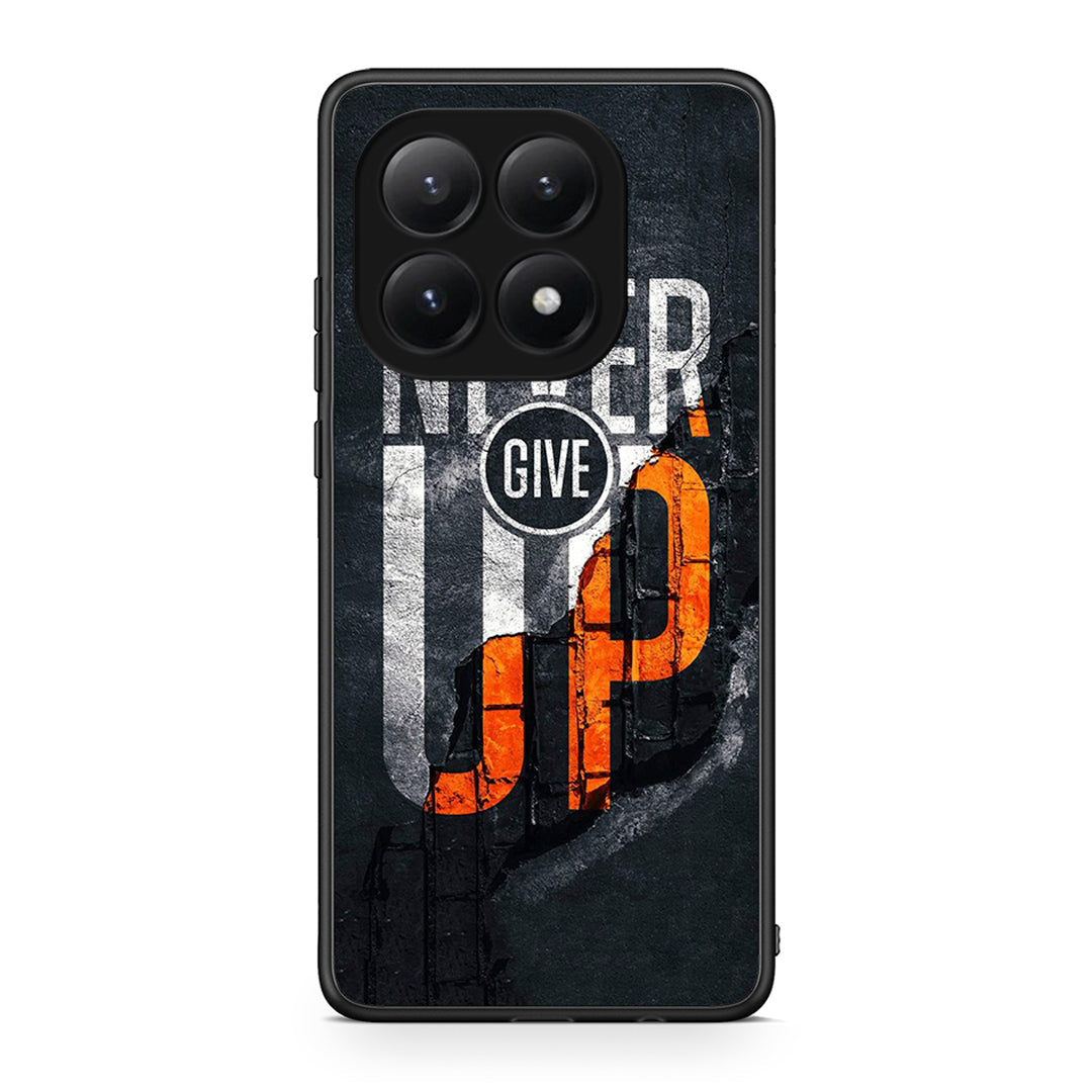 Xiaomi 15T Never Give Up Θήκη Αγίου Βαλεντίνου από τη Smartfits με σχέδιο στο πίσω μέρος και μαύρο περίβλημα | Smartphone case with colorful back and black bezels by Smartfits