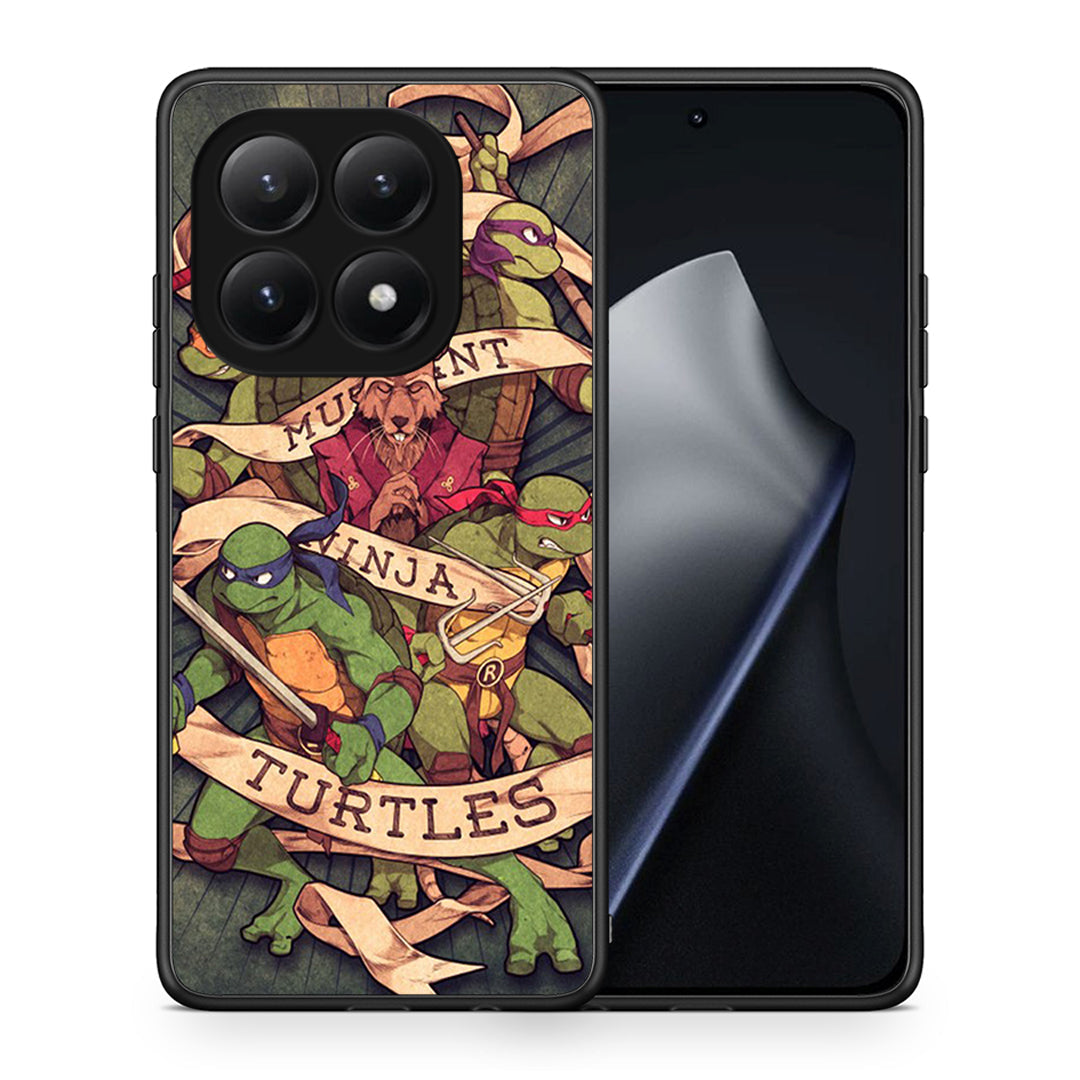 Θήκη Xiaomi 15T Ninja Turtles από τη Smartfits με σχέδιο στο πίσω μέρος και μαύρο περίβλημα | Xiaomi 15T Ninja Turtles case with colorful back and black bezels