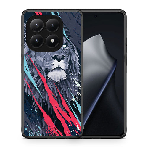 Θήκη Xiaomi 15T Lion Designer PopArt από τη Smartfits με σχέδιο στο πίσω μέρος και μαύρο περίβλημα | Xiaomi 15T Lion Designer PopArt case with colorful back and black bezels