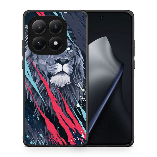 Θήκη Xiaomi 15T Lion Designer PopArt από τη Smartfits με σχέδιο στο πίσω μέρος και μαύρο περίβλημα | Xiaomi 15T Lion Designer PopArt case with colorful back and black bezels