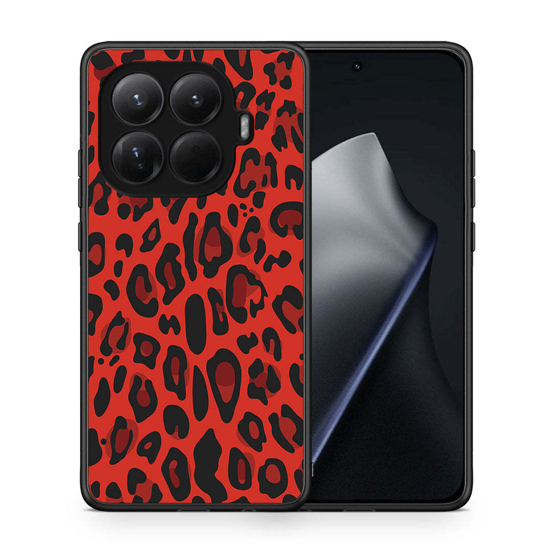 Θήκη Xiaomi 15T Pro Red Leopard Animal από τη Smartfits με σχέδιο στο πίσω μέρος και μαύρο περίβλημα | Xiaomi 15T Pro Red Leopard Animal case with colorful back and black bezels